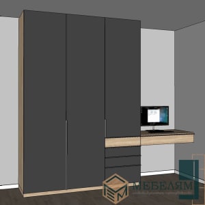 Шкаф гардеробный Монако Графит Шкаф гардеробный Монако Графит